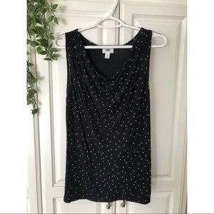 Old Navy black polka dotted tank (XL)